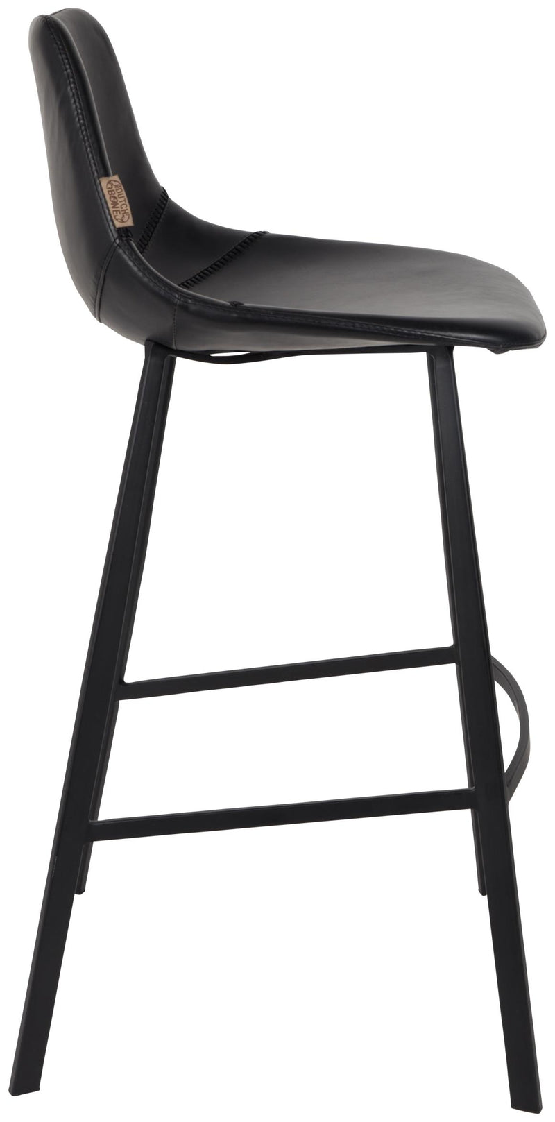 Barhocker Franky im 2er-Set, Schwarz mit Kunstleder von Dutchbone