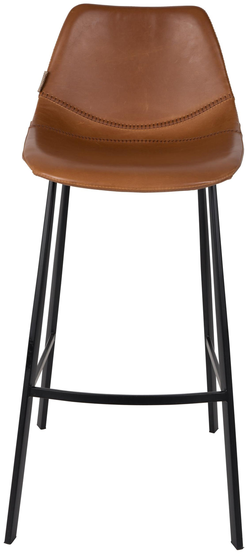 Barhocker Franky im 2er-Set, Braun aus Kunstleder von Dutchbone