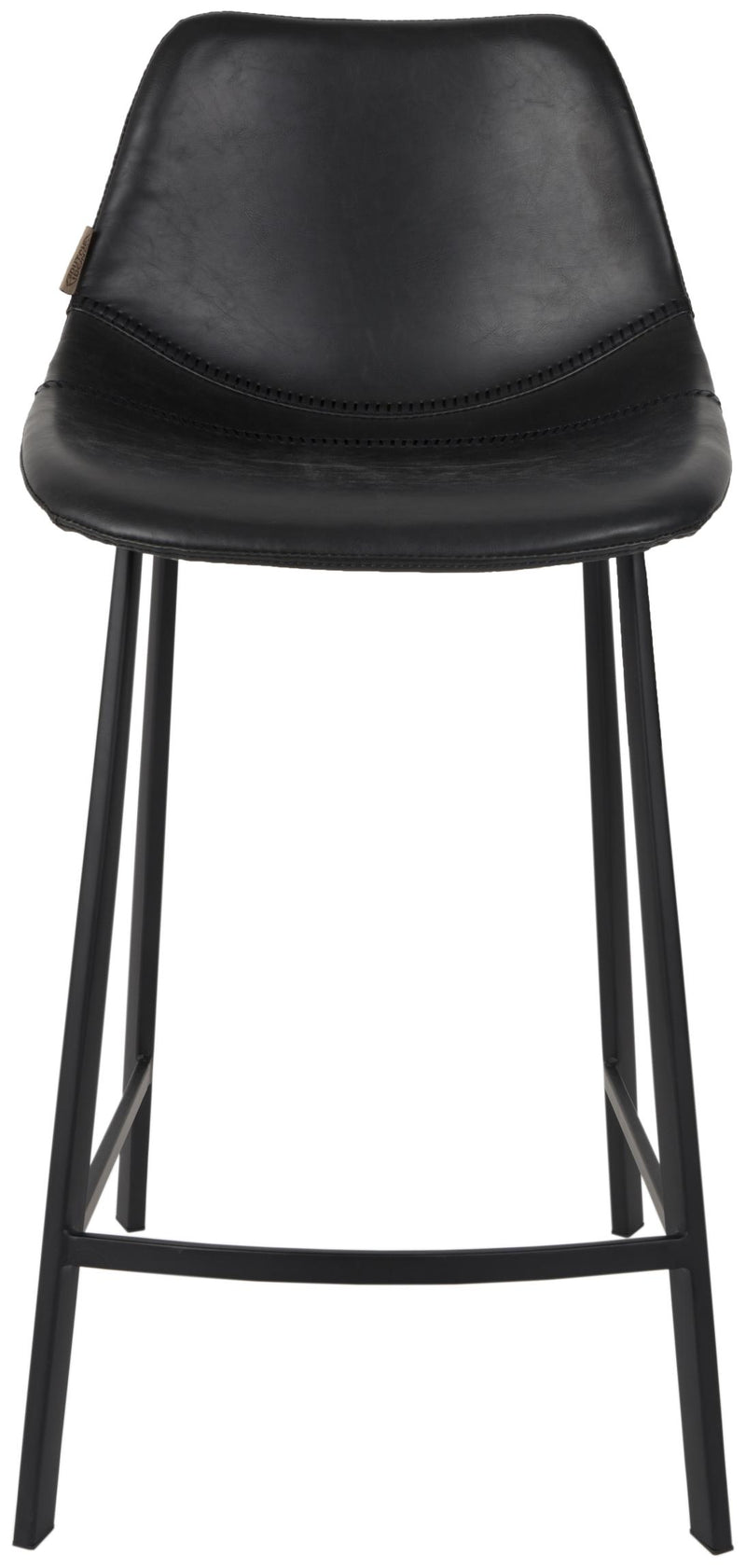Barhocker Franky 2er-Set in Schwarz mit Kunstleder von Dutchbone