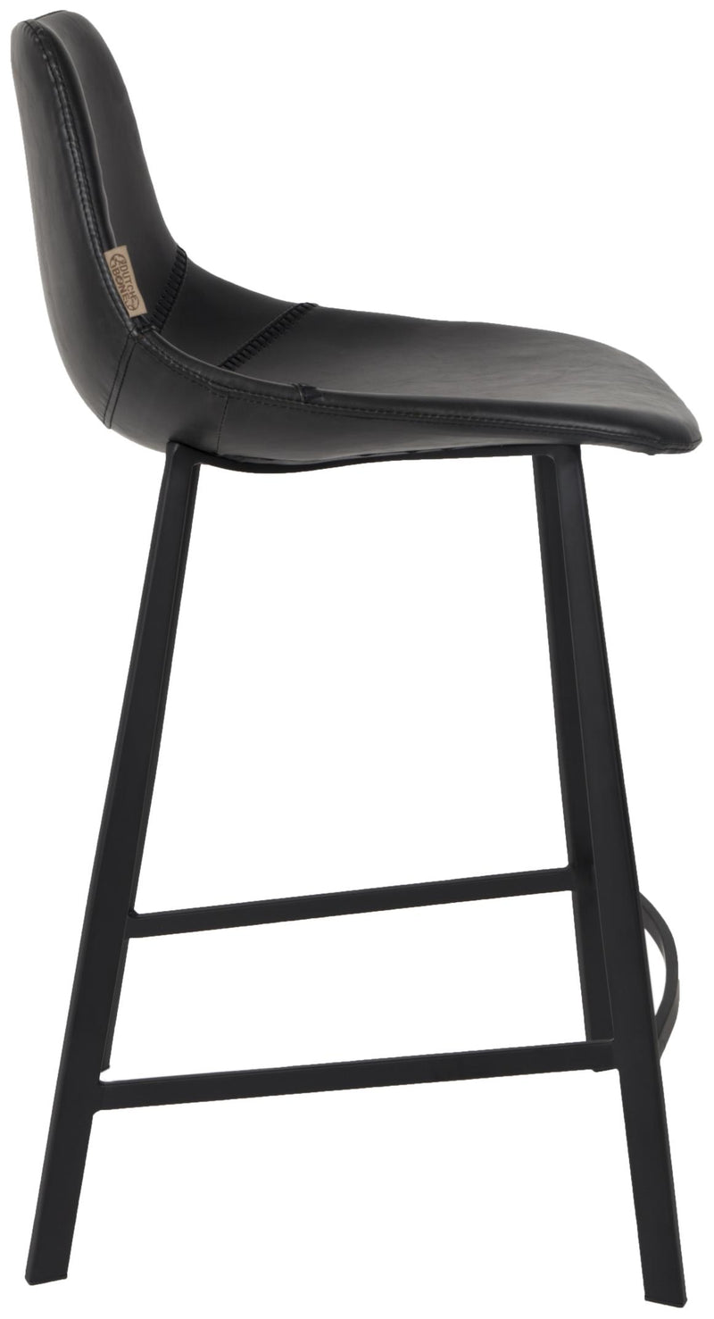 Barhocker Franky 2er-Set in Schwarz mit Kunstleder von Dutchbone