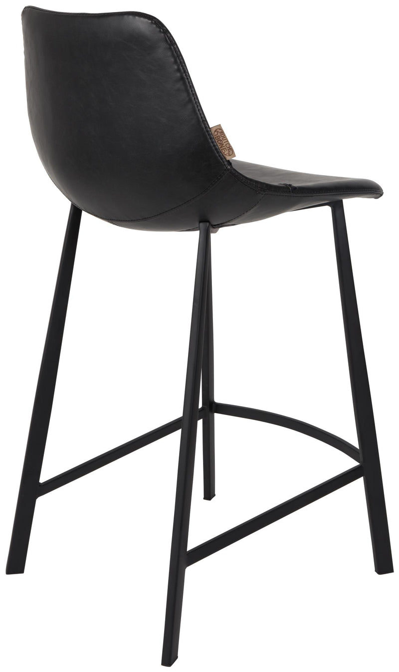 Barhocker Franky 2er-Set in Schwarz mit Kunstleder von Dutchbone