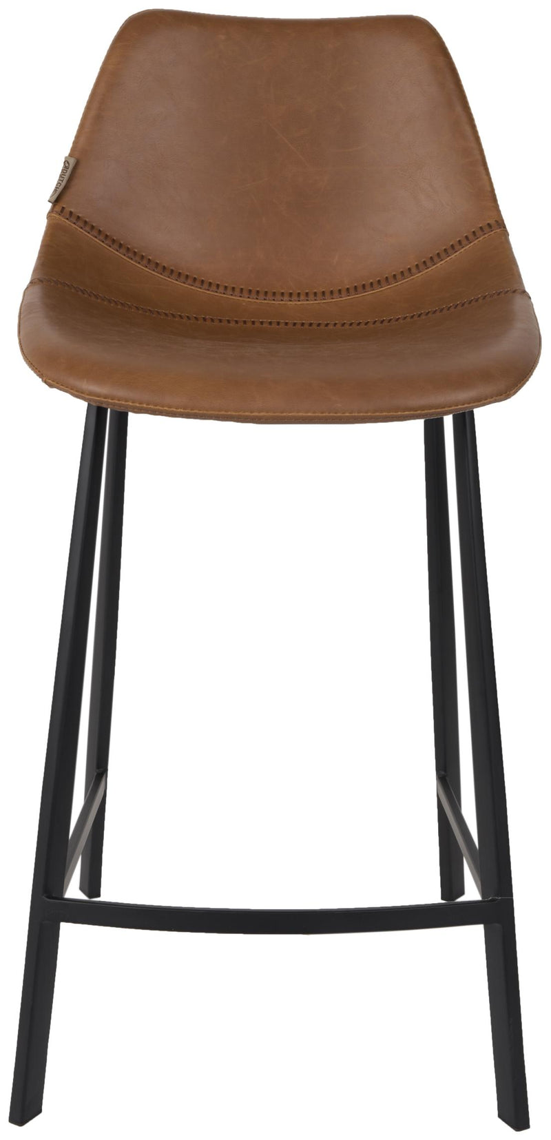 Barhocker Franky im 2er-Set, Braun aus Kunstleder von Dutchbone