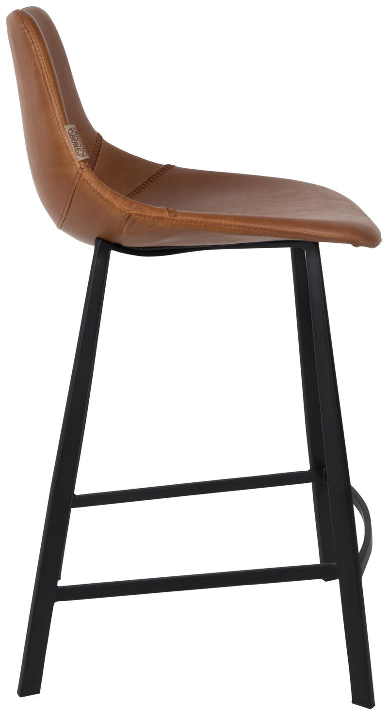 Barhocker Franky im 2er-Set, Braun aus Kunstleder von Dutchbone