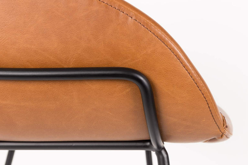 Barhocker Feston 2er-Set in Braun mit Kunstleder von Zuiver