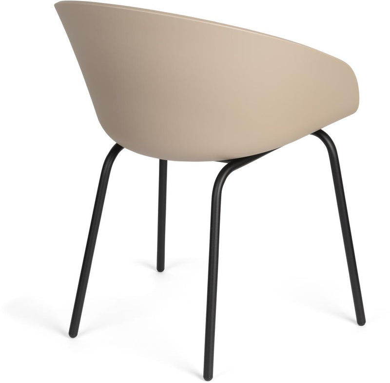 Sessel Void 2er-Set, Latte Braun mit Metallgestell von Zuiver