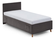 Jugendbett Cool mit USB-Anschluss & Betttaschen, Polsterbett in Anthrazit – Ansicht 3