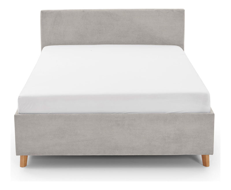 Jugendbett Cool mit USB-Anschluss & Betttaschen, Polsterbett in Cremeweiß – Ansicht 4