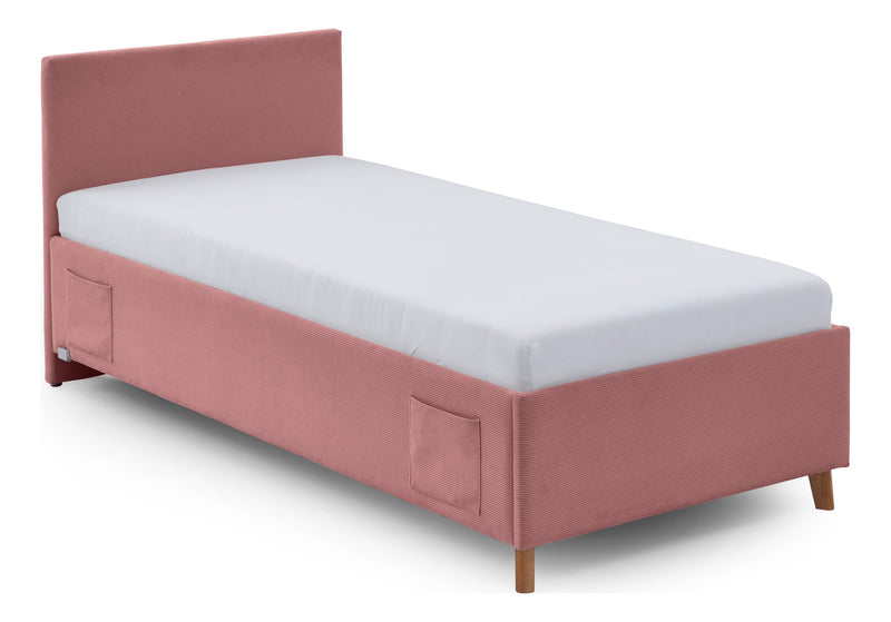 Jugendbett Cool mit USB-Anschluss & Betttaschen, Polsterbett in Rosé – Ansicht 5