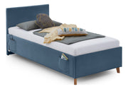 Jugendbett Cool mit USB-Anschluss & Betttaschen, Polsterbett in Blau – Ansicht 3