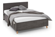 Jugendbett Cool mit USB-Anschluss & Betttaschen, Polsterbett in Anthrazit – Ansicht 6