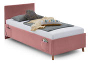 Jugendbett Cool mit USB-Anschluss & Betttaschen, Polsterbett in Rosé – Ansicht 7