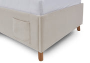 Jugendbett Cool mit USB-Anschluss & Betttaschen, Polsterbett in Cremeweiß – Ansicht 11