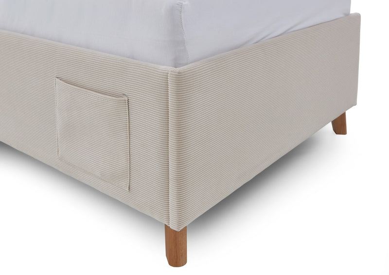 Jugendbett Cool mit USB-Anschluss & Betttaschen, Polsterbett in Cremeweiß – Ansicht 11