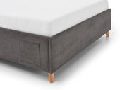 Jugendbett Cool mit USB-Anschluss & Betttaschen, Polsterbett in Anthrazit – Ansicht 12