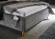 Jugendbett Cool mit USB-Anschluss & Betttaschen, Polsterbett in Anthrazit – Ansicht 14