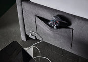 Jugendbett Cool mit USB-Anschluss & Betttaschen, Polsterbett in Anthrazit – Ansicht 18