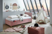 Jugendbett Cool mit USB-Anschluss & Betttaschen, Polsterbett in Rosé – Ansicht 3