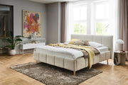 Polsterbett Alva mit Bettkasten und Federholzrahmen in Creme – Ansicht 4