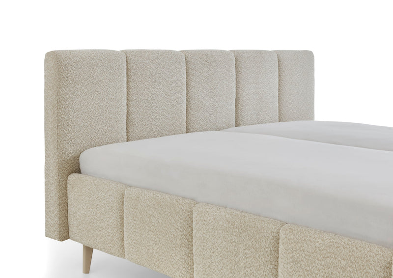 Polsterbett Alva mit Bettkasten und Federholzrahmen in Creme – Ansicht 41