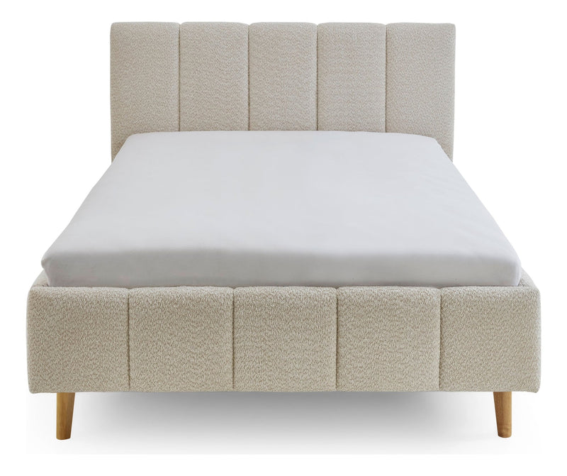Polsterbett Alva mit Bettkasten und Federholzrahmen in Creme – Ansicht 6