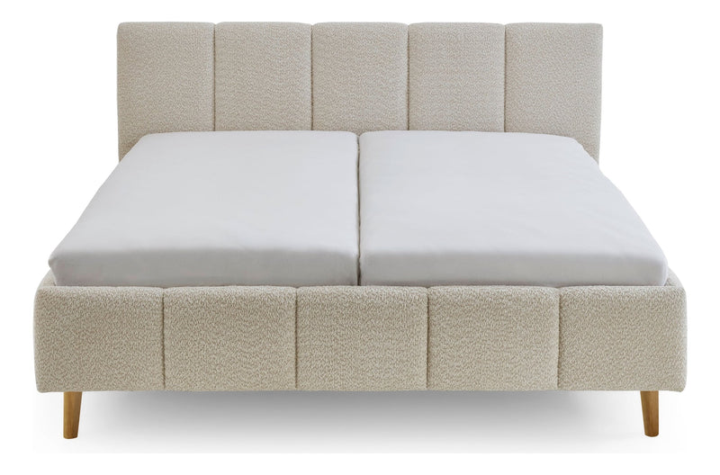 Polsterbett Alva mit Bettkasten und Federholzrahmen in Creme – Ansicht 8