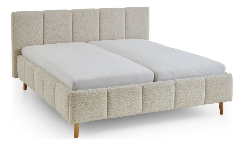 Polsterbett Alva mit Bettkasten und Federholzrahmen in Creme – Ansicht 12