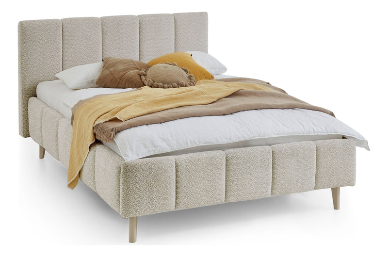 Polsterbett Alva mit Bettkasten und Federholzrahmen in Creme – Ansicht 13