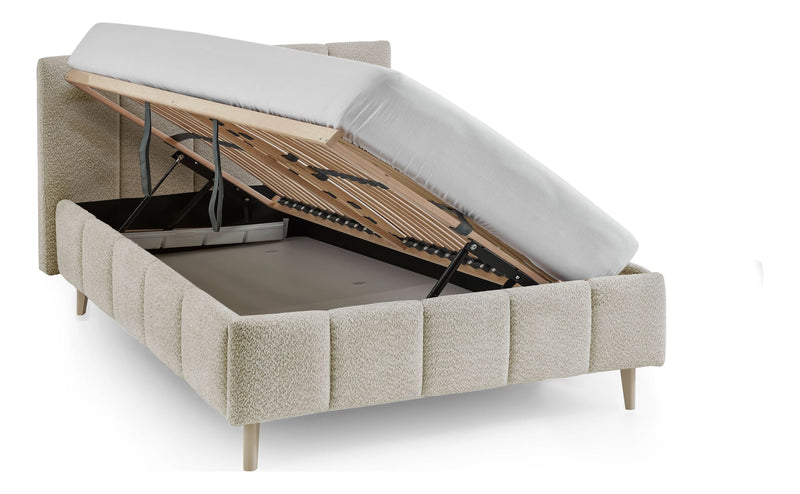 Polsterbett Alva mit Bettkasten und Federholzrahmen in Creme – Ansicht 21
