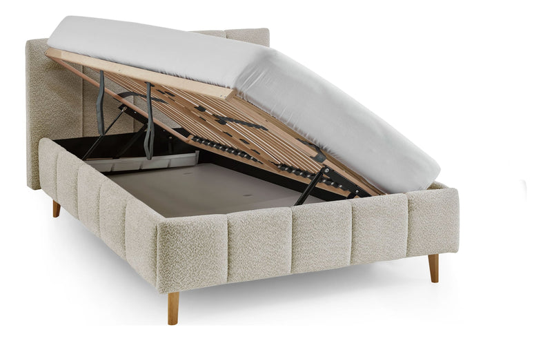 Polsterbett Alva mit Bettkasten und Federholzrahmen in Creme – Ansicht 22