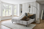 Polsterbett Alva mit Bettkasten und Federholzrahmen in Silbergrau – Ansicht 23