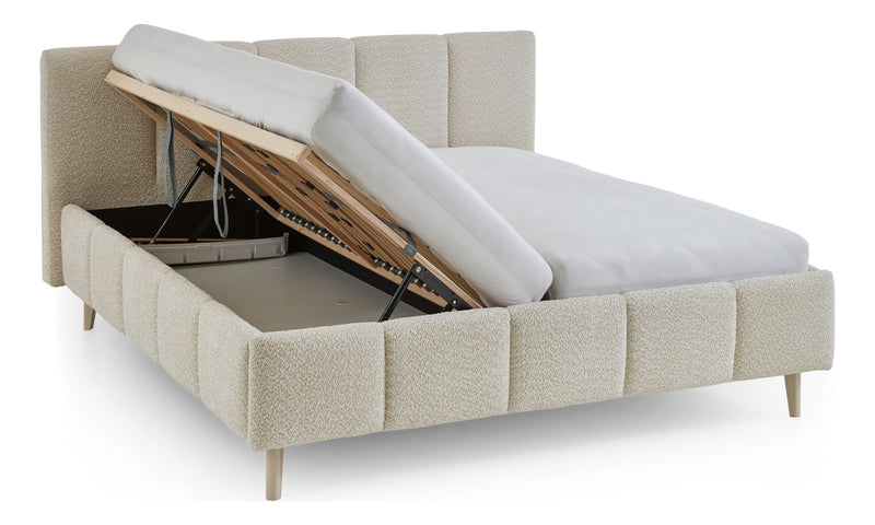 Polsterbett Alva mit Bettkasten und Federholzrahmen in Creme – Ansicht 23