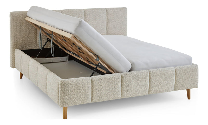 Polsterbett Alva mit Bettkasten und Federholzrahmen in Creme – Ansicht 24