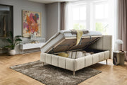 Polsterbett Alva mit Bettkasten und Federholzrahmen in Creme – Ansicht 25