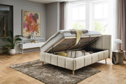 Polsterbett Alva mit Bettkasten und Federholzrahmen in Creme – Ansicht 26