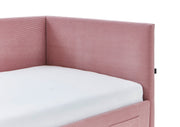 Jugendbett Cool mit Rückenteil und USB-Anschluss, Polsterbett in Rosé – Ansicht 13