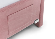 Jugendbett Cool mit Rückenteil und USB-Anschluss, Polsterbett in Rosé – Ansicht 15