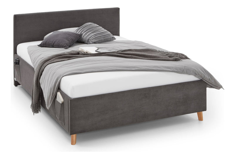 Jugendbett Cool mit Bettkasten und USB-Anschluss, Polsterbett in Anthrazit – Ansicht 6