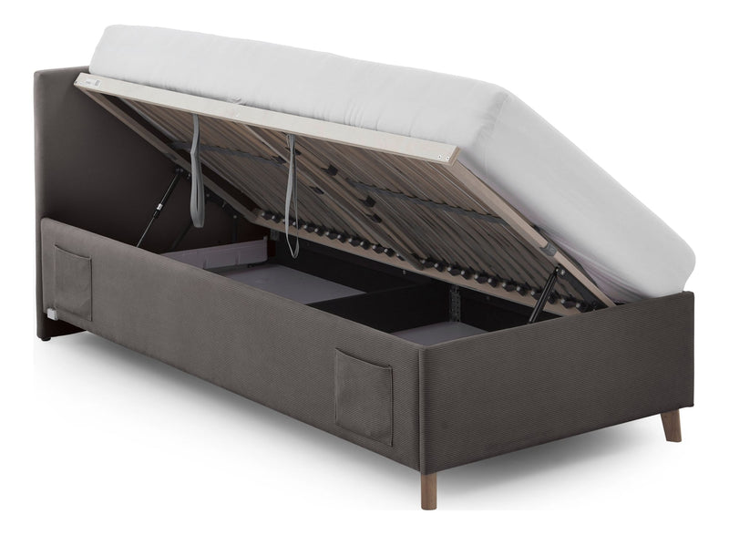 Jugendbett Cool mit Bettkasten und USB-Anschluss, Polsterbett in Anthrazit – Ansicht 9
