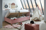 Jugendbett Cool mit Bettkasten und USB-Anschluss, Polsterbett in Rosé – Ansicht 10