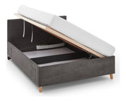 Jugendbett Cool mit Bettkasten und USB-Anschluss, Polsterbett in Anthrazit – Ansicht 12