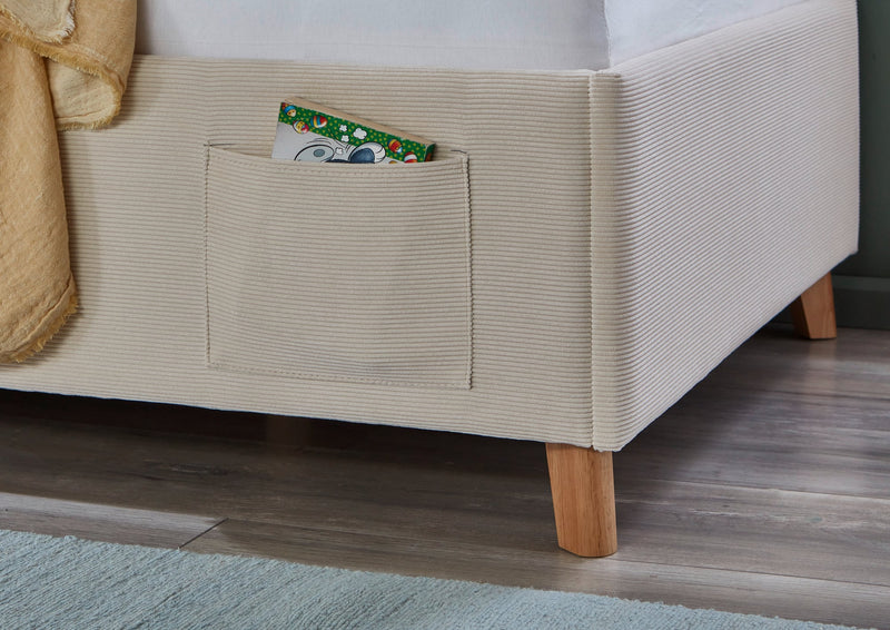 Jugendbett Cool mit Bettkasten und USB-Anschluss, Polsterbett in Cremeweiß – Ansicht 13