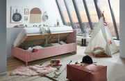 Jugendbett Cool mit Bettkasten und USB-Anschluss, Polsterbett in Rosé – Ansicht 13