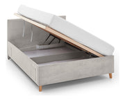 Jugendbett Cool mit Bettkasten und USB-Anschluss, Polsterbett in Cremeweiß – Ansicht 14