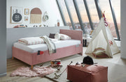 Jugendbett Cool mit Bettkasten und USB-Anschluss, Polsterbett in Rosé – Ansicht 2