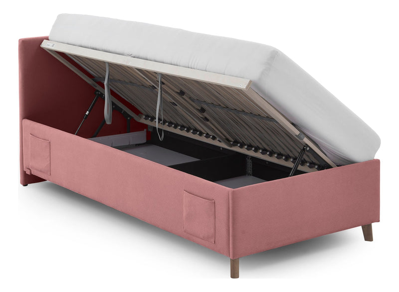 Jugendbett Cool mit Bettkasten und USB-Anschluss, Polsterbett in Rosé – Ansicht 15