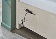 Jugendbett Cool mit Bettkasten und USB-Anschluss, Polsterbett in Cremeweiß – Ansicht 21