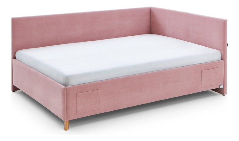 Jugendbett Cool mit Bettkasten & Rückenteil, Polsterbett mit USB in Rosé – Ansicht 4