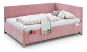 Jugendbett Cool mit Bettkasten & Rückenteil, Polsterbett mit USB in Rosé – Ansicht 6
