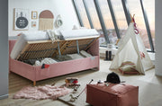 Jugendbett Cool mit Bettkasten & Rückenteil, Polsterbett mit USB in Rosé – Ansicht 8