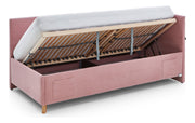 Jugendbett Cool mit Bettkasten & Rückenteil, Polsterbett mit USB in Rosé – Ansicht 9